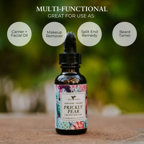Baja Basics - Óleo de Figo da Índia Prensado a Frio, 100% Puro, Não Refinado – Hidratante para Pele, Rosto, Corpo, Unhas e Cabelo – Produto de Beleza Multiuso para Homens e Mulheres – Frasco de 30 ml