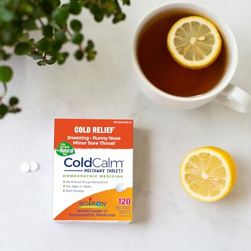 ColdCalm – Comprimidos para Sintomas de Resfriado: Espirros, Coriza e Dor de Garganta – 120 Unidades - Boiron