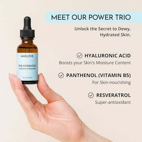 Serum de Ácido Hialurônico com Vitamina B5, Sem Perfume, Leve – 30ml - MAELOVE