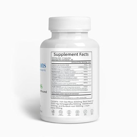VitalEons - Sea Moss, Óleo de Semente Negra e Ashwagandha – Benefícios para a Saúde e Bem-Estar