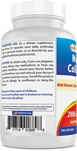 Best Naturals - Melhores Naturais – Colágeno Multi 2000mg para Mulheres – Comprimidos – Marca Primeiro