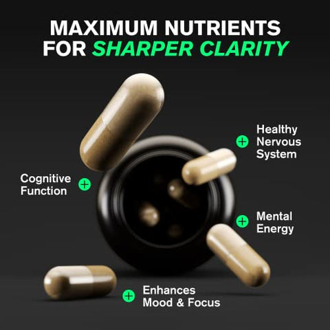 VitaRaw - Suplemento de Cápsulas de Leão Orgânico 2400 mg – Poderoso Nootrópico – Ajuda a Manter Memória, Energia e Clareza Mental – Estimulante Cerebral Vegano – Real Leão Orgânico