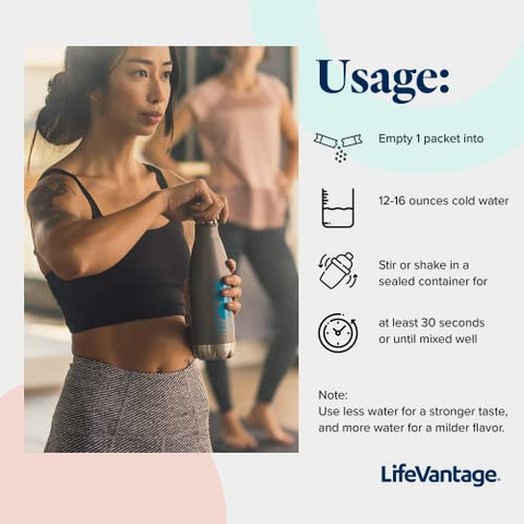 LifeVantage - AXIO Pó para Bebida Energética Regular, Sabor Dragonfruit – 30 Sachês de Mistura para Bebida, Energia Instantânea em Pó, Suplemento Energético com Vitaminas B, DMAE, L-Teanina, Quercetina, Verde