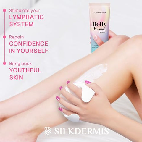 SILKDERMIS - Creme Firmador para Barriga com Massageador Anti-Celulite: Creme para Reafirmar a Pele e Remover Celulite no Estômago