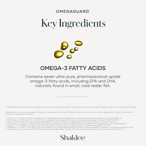 OmegaGuard – Ômega-3 Puro e Limpo para Coração, Olhos e Cérebro – 60 cápsulas de 1000 mg - Shaklee