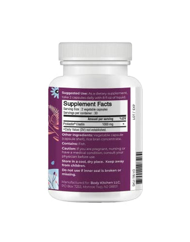 Pro-Elastin: Suplemento de Elastina 1000 mg, Reduz Sinais de Envelhecimento, Melhora a Saúde e Firmeza da Pele - Body Kitchen