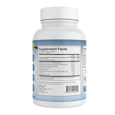 Divine Health - Fórmula Suprema de Saúde Divina para a Próstata – Beta-Sitosterol – Selênio – Saw Palmetto – Zinco – Graminex – Semente de Abóbora – 30 Dias de Fornecimento