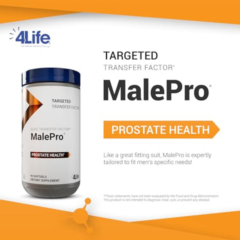 Transfer Factor MalePro – Suporte Saudável à Próstata com Saw Palmetto, Licopeno, Selênio e Kudzu – Suplemento que Fortalece o Sistema Imunológico e a Saúde do Trato Urinário – Marca 4Life - 4Life