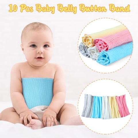 Cutecrop - 10 Pcs Faixa de Umbigo de Algodão para Botão Gtube de Bebê – Dupla Camada para Hérnias Umbilicais – Cinto Faixa de Barriga para Meninos e Meninas