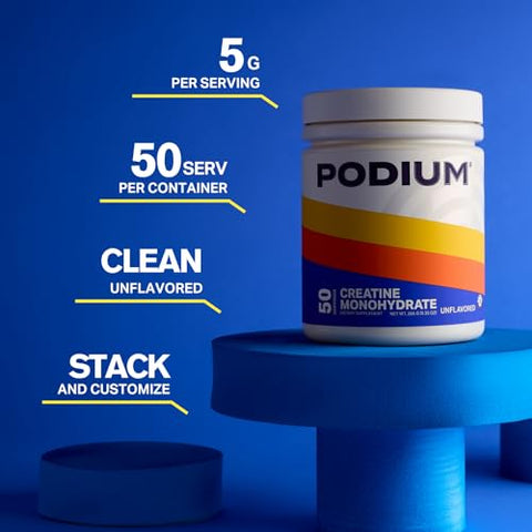 Solos | Creatina Monohidratada, 50 Porções, Sem Sabor, Melhora o Desempenho Atlético - Podium Nutrition