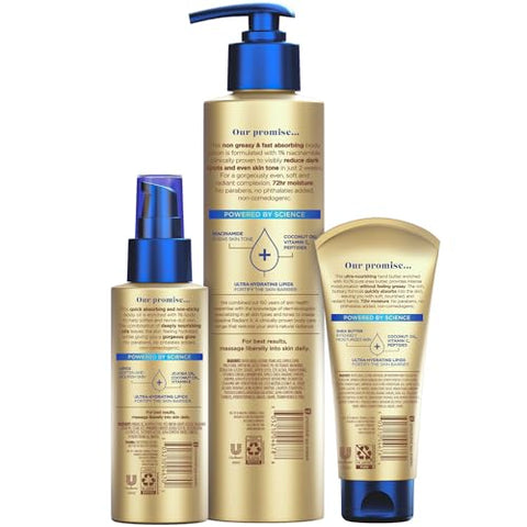 Conjunto de Cuidados com a Pele Vaseline Radiant X – Loção Corporal Nutritiva para Tom Uniforme com 1%% de Niacinamida – 100g