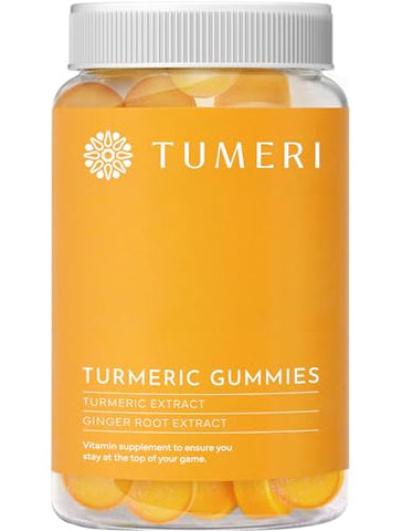 TUMERI - Gummies de Cúrcuma e Gengibre – Suporte Articular com Curcumina – 60 Unidades de Gummies Veganos com Sabor Natural de Frutas Tropicais – Embalagem com 2 Unidades
