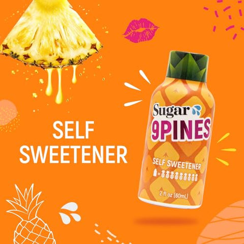 Aumente seu sabor com Sugar Splash – 9Pines 60ml Shot e Mixer de Coquetel de Abacaxi (4-Pack) – para Homens e Mulheres – Sabor Melhor com o Poder de 9 Abacaxis Inteiros