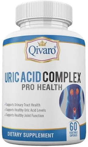 Qivaro - Uric Acid Pro – Suplemento Natural com Cranberry, Aipo, Cereja Azeda, Garra do Diabo e Extrato de Café Verde – 60 Cápsulas Vegetais