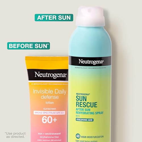 Sun Rescue Spray Pós-Sol Hidratante com Ácido Hialurônico, Vegano e Leve 48-Hidratação em Spray para Pele e Corpo, Hidratação Não Comedogênica, 200ml - Neutrogena