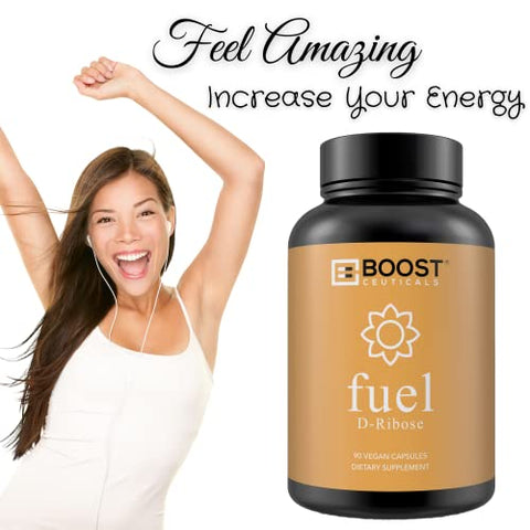 D Ribose – Vegano Puro Sem OGM Sem Estearatos Sem Glúten – 90 Cápsulas de 500 mg de D-Ribose - BoostCeuticals