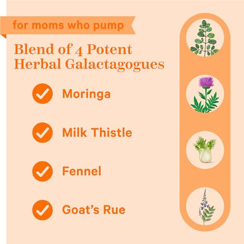 Suplemento Lactação para Mães que Amamentam – Estimula Produção e Fluxo de Leite Materno com Erva-de-Cabra, Cardo Mariano e Moringa – Livre de Feno-Grego – Essenciais para Amamentação de Novas Mães - Pink Stork