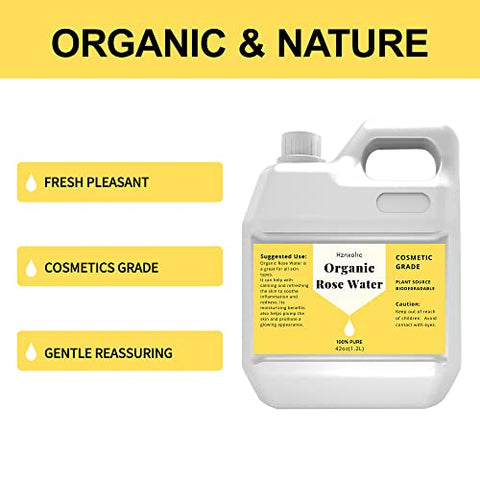 Hznxolrc - Água de Rosas 1200ml – Hidratante Facial, Pura, Limpa e Hidrata
