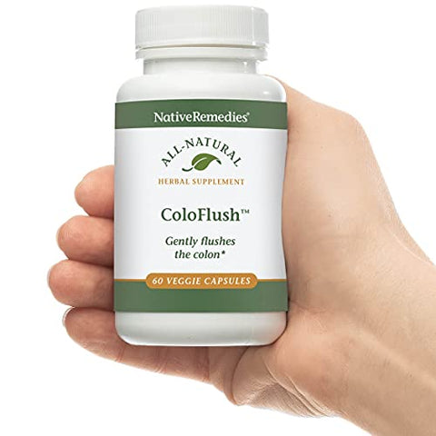 ColoFlush – Suplemento Herbal Natural para Limpeza Suave do Cólon – Suporta o Funcionamento Saudável do Sistema Digestivo – 60 Cápsulas Vegetais - Native Remedies