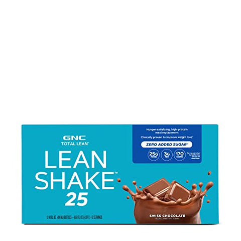 Total Lean Shake 25 – Chocolate Suíço – 12 Frascos | 25g Proteína por Porção - GNC