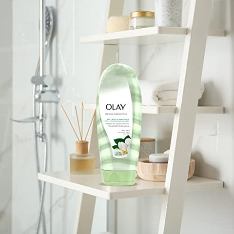 Body Wash Hidratante com Fitas de Shea e Notas de Pétalas de Jasmim, 532 ml, Pack com 4 unidades - Olay