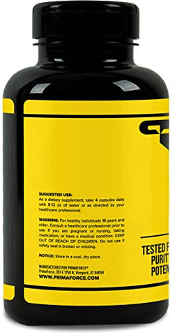 Creatine Monohydrate Capsules – 240 Cápsulas, 3.000mg por Porção, Livre de Glúten e Não-OGM - Primaforce