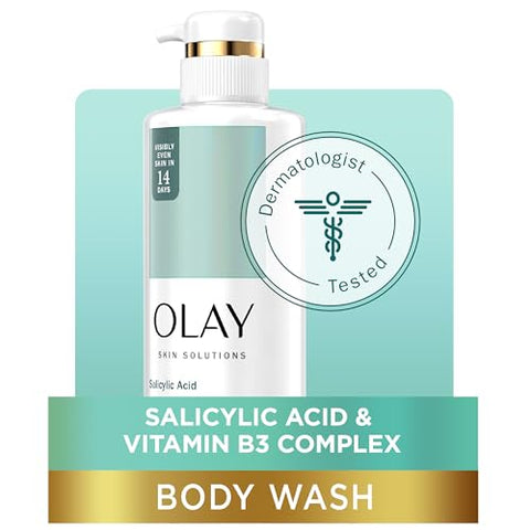 Skin Solutions Sabonete Líquido Hidratante para Mulheres com Ácido Salicílico, 500 ml (Pack com 4 unidades) - Olay