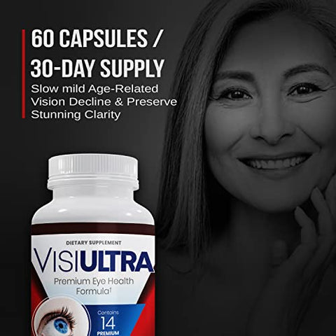 VisiUltra - Suplementos Oculares para Adultos – Cápsulas de Qualidade para a Saúde dos Olhos – Com Vitamina – Marca em Destaque