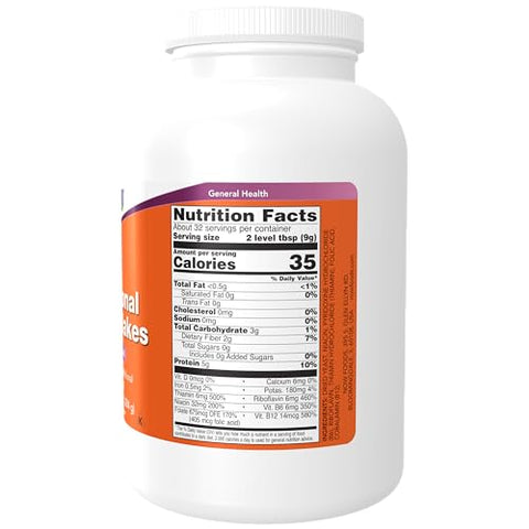 Suplementos, Flocos de Levedura Nutricional, Enriquecido com Vitaminas B Adicionais, Super Alimento, 283g - NOW Foods