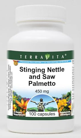 Terravita - Stinging Nettle and Saw Palmetto – 450 mg (100 Cápsulas) – Embalagem Dupla
