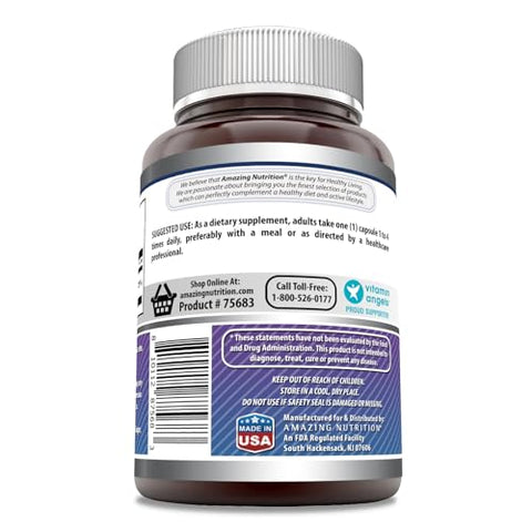 Amazing Nutrition - Amazing Formulas Magnesium Glycinate 120 mg | Cápsulas Vegetarianas | Magnésio Glicinato | Sem OGM | Sem Glúten (240 Unidades)