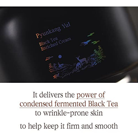 Creme Pyunkang Yul [PKY] Chá Preto Enriquecido para Anti-idade, Nutrição Concentrada para Cuidados com Linhas Finas com Kombucha, Extrato de Ginseng, Zero Irritação, Skincare Coreana (60ml)