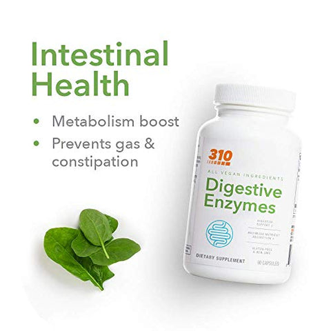 Digestive Enzyme (90CT) | Enzima Digestiva Multienzimática com Lactase para Auxiliar a Digestão do Corpo | Suporte para Conforto Digestivo e Redução de Inchaço - 310 Nutrition