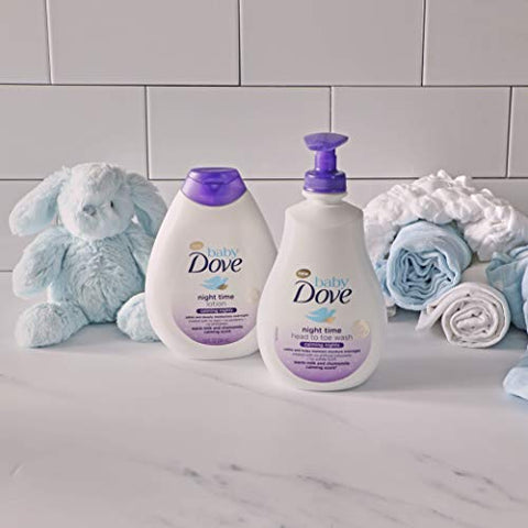 Calming Moisture Sensitive Skin Night Time Wash 3 Pack – Banho Noturno Hipoalergênico e Sem Lágrimas, Perfumado, Adequado para Recém-Nascidos, 400 ml (3x 13.52 oz) - Baby Dove