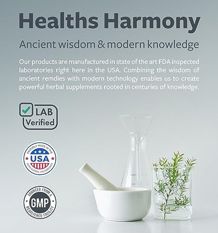 Healths Harmony - Intestinal Guard (Não-OGM) – Fórmula Natural Potente com Artemísia, Nogueira Preta, Raiz de Ouro, Pau D’Arco, Cravo, Alho e Mais – Tudo em um Suplemento para Manter a Saúde Intestinal