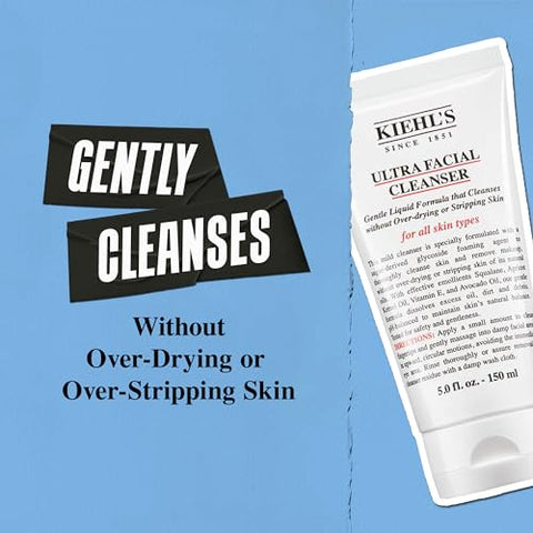 Kiehl’s Ultra Facial Cleanser – Espuma Facial Leve, Fórmula Enriquecida que Repõe a Barreira da Pele, Esfolia e Hidrata Suavemente, Indicado para Todos os Tipos de Pele