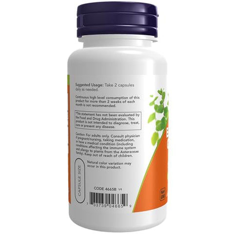 NOW Foods - NOW Supplements, Echinacea – Reforço Imunológico Natural – 60 cápsulas