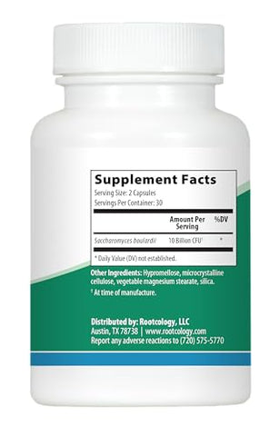 S. Boulardii Probiotic Capsules – 10 Bilhões CFU Saccharomyces Boulardii por Izabella Wentz, Autora do Protocolo Hashimoto, Rootcology (60 Cápsulas)