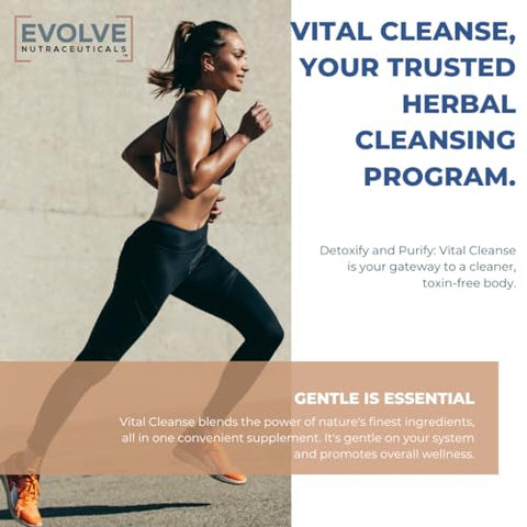Evolve Nutraceuticals - Evolve Vital Cleanse: Fórmula Natural de Desintoxicação, Renova Energia e Vitalidade, Prepare-se para as Férias