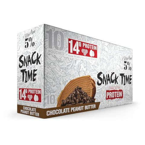 5% Nutrition - Rich Piana 5%% Nutrition Snack Time | Shots de Proteína Prática | Sachês de Lanche Proteico | Proteína Real e Conveniente de Amendoim | 100% Natural
