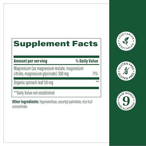 Magnesium 300 mg – Mistura altamente absorvível de Magnésio Glicinato e Citrato de Magnésio  MegaFood - MegaFood