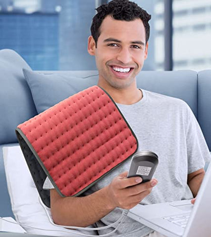 VALGELUIK - Almofada térmica para Alívio de Dor nas Costas, Pescoço, Ombros, Cólicas e Pernas, Presentes de Natal Almofadas Térmicas para Mulheres, Homens, Mãe, Pai, Desligamento Automático, Lavável em Máquina, Opções de Calor Úmido e Seco, Extra