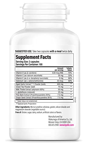 Aged Garlic Extract Formula 105 – Detox | Fórmula 105 de Extrato de Alho Envelhecido Kyolic – Desintoxicação | 100% Natural e Eficaz - Kyolic
