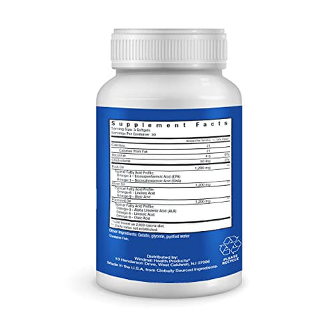 Windmill - vGlucoflex Omega 3-6-9: Óleo de Peixe EPA/DHA para Saúde das Articulações, 30 porções