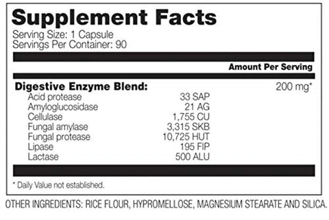 Digestive Enzyme (90CT) | Enzima Digestiva Multienzimática com Lactase para Auxiliar a Digestão do Corpo | Suporte para Conforto Digestivo e Redução de Inchaço - 310 Nutrition