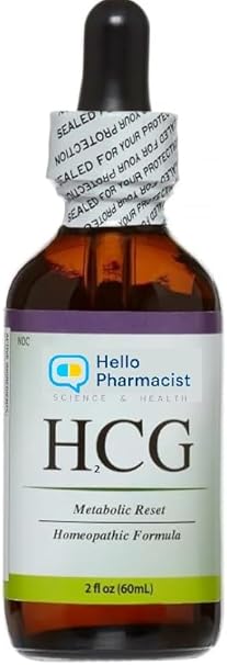 HelloPharmacist - |hCG|₂ Fórmula Livre de Álcool – Gotas Homeopáticas para Reset Metabólico – 60 ml – Fórmula Exclusiva – Agora com Água Purificada