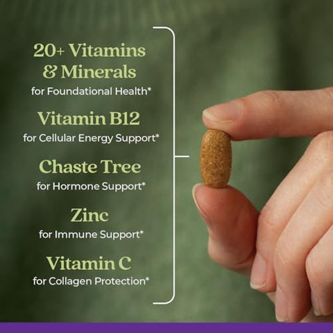 Multivitamínico Feminino 40 Plus para Energia, Envelhecimento Saudável e Suporte Imunológico com 20 Nutrientes — Every Woman’s One Daily 40, Suave para o Estômago, 96 Comprimidos - New Chapter