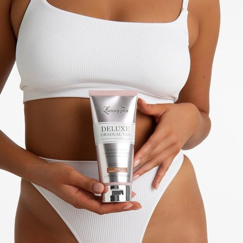 Deluxe Gradual Tan Lotion – Bronzeado Natural, Autobronzeador Profissional, 7 Aplicações por Frasco – Cruelty Free - Loving Tan