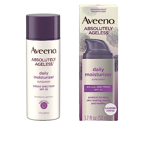 Hidratante Facial Diário Absolutamente Ageless com FPS 30, Complexo de Amora Rica em Antioxidantes e Vitamina C - Aveeno