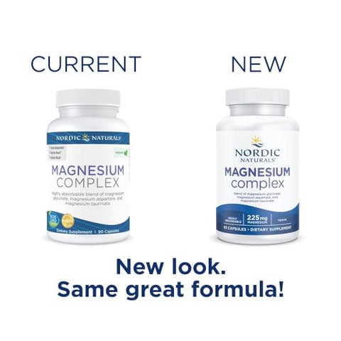 Magnesium Complex – 90 Cápsulas – 225 mg Magnésio – Saúde Cerebral - Nordic Naturals